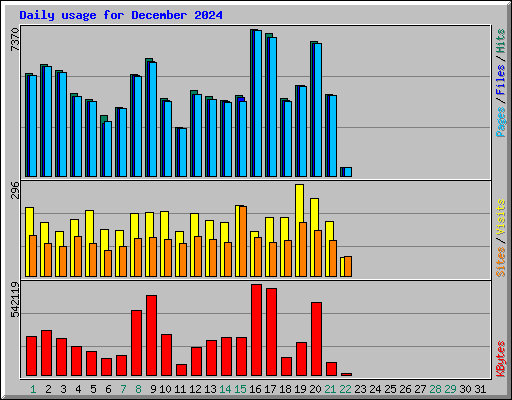 Daily usage for December 2024