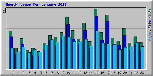 Hourly usage for January 2019